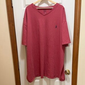 Polo by Ralph Lauren Men's Red V-Neck Tee